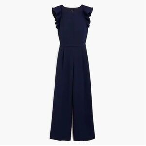 J. Crew - Sleeveless Ruffle Jumpsuit in 365 Crepe - Blue